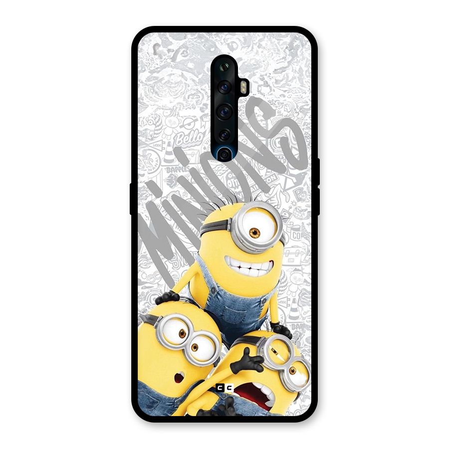 Minions Typo Glass Back Case for Oppo Reno2 Z