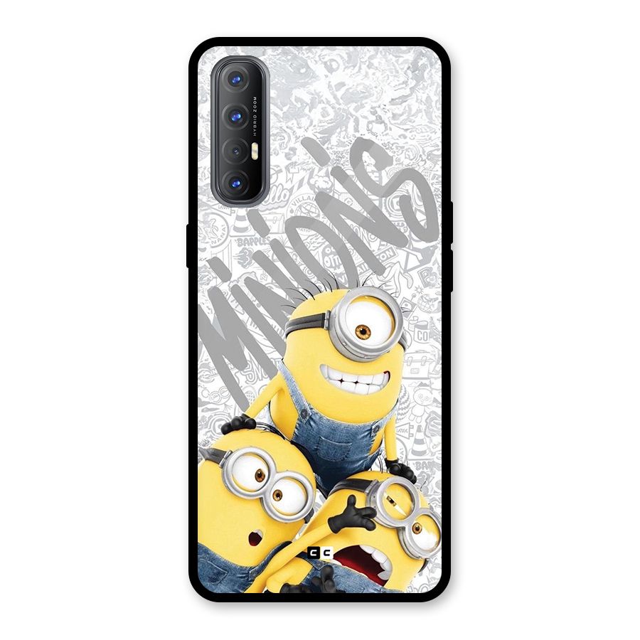 Minions Typo Glass Back Case for Oppo Reno3 Pro