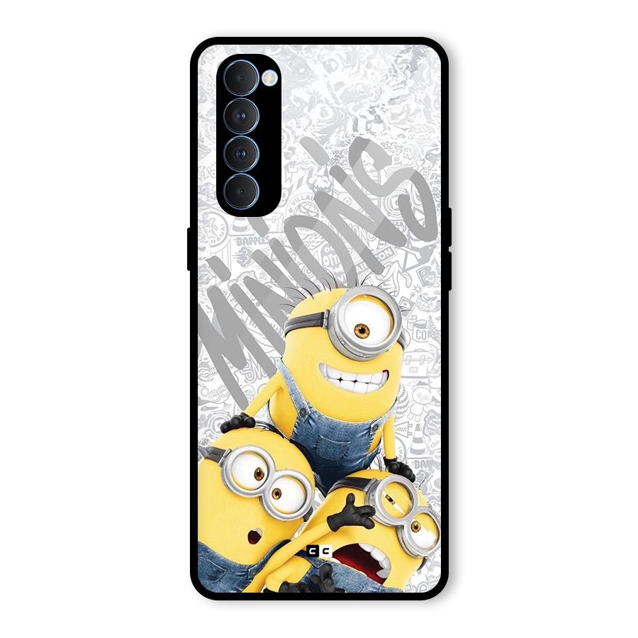Minions Typo Glass Back Case for Oppo Reno4 Pro
