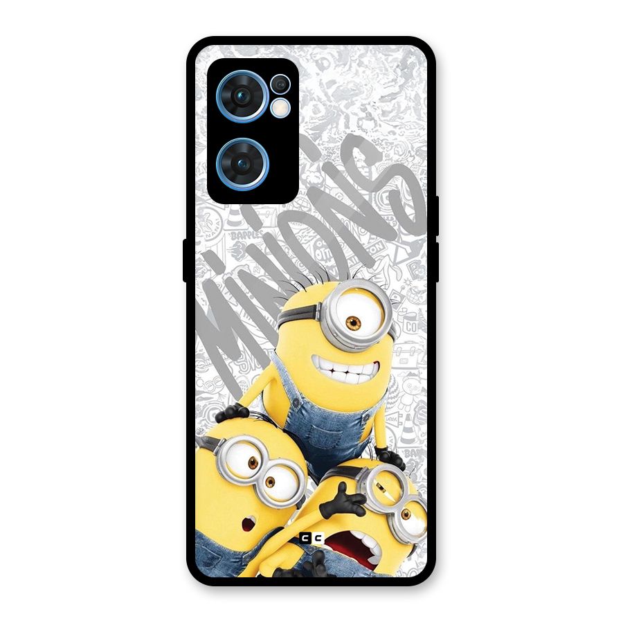 Minions Typo Glass Back Case for Oppo Reno7 5G