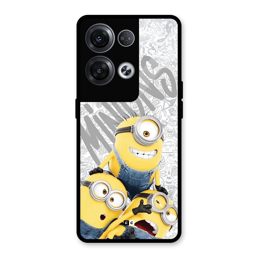 Minions Typo Glass Back Case for Oppo Reno8 Pro 5G