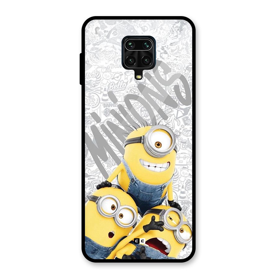 Minions Typo Glass Back Case for Poco M2 Pro