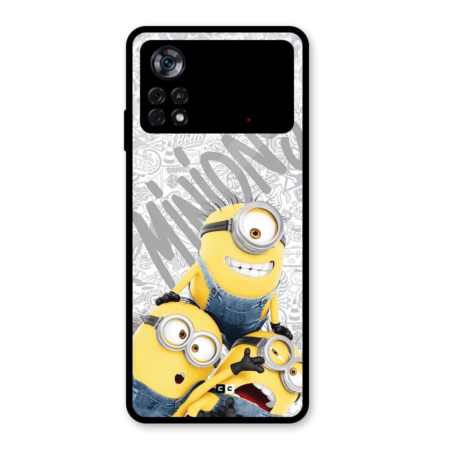 Minions Typo Glass Back Case for Poco X4 Pro 5G
