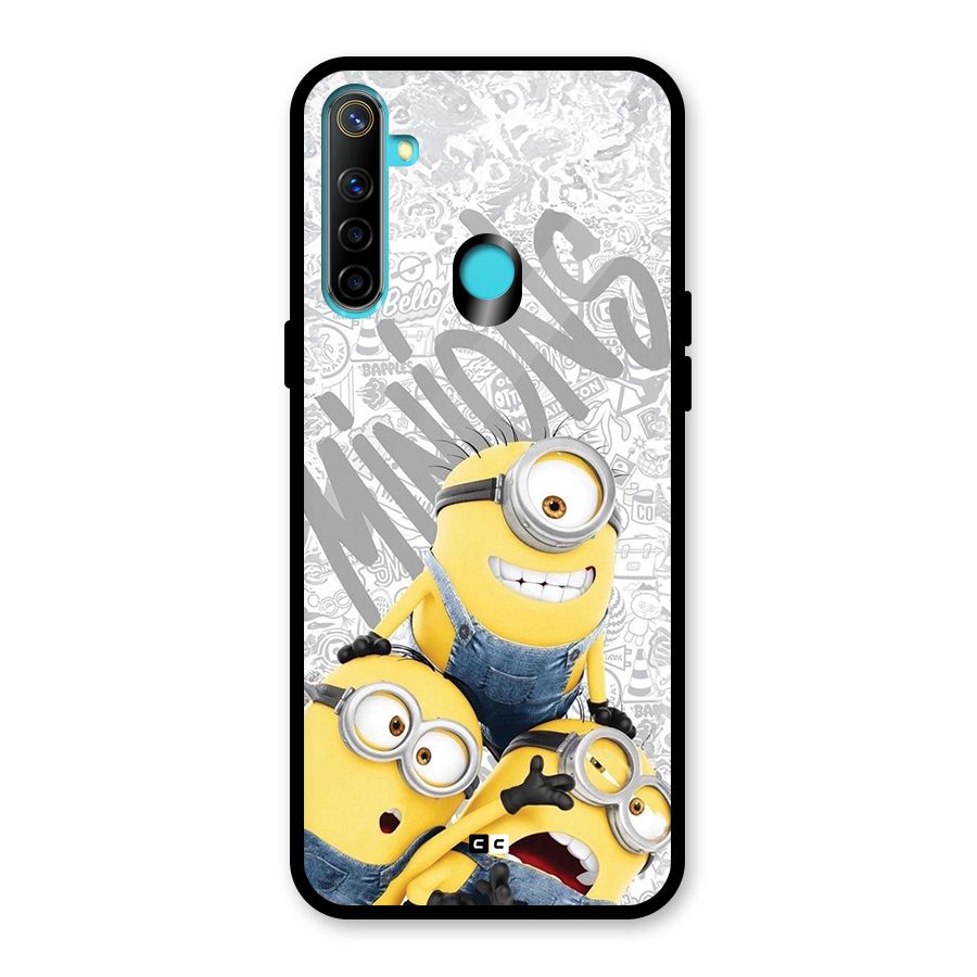 Minions Typo Glass Back Case for Realme 5i
