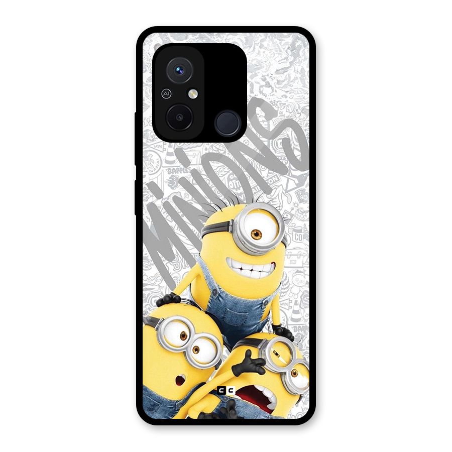 Minions Typo Glass Back Case for Redmi 12C