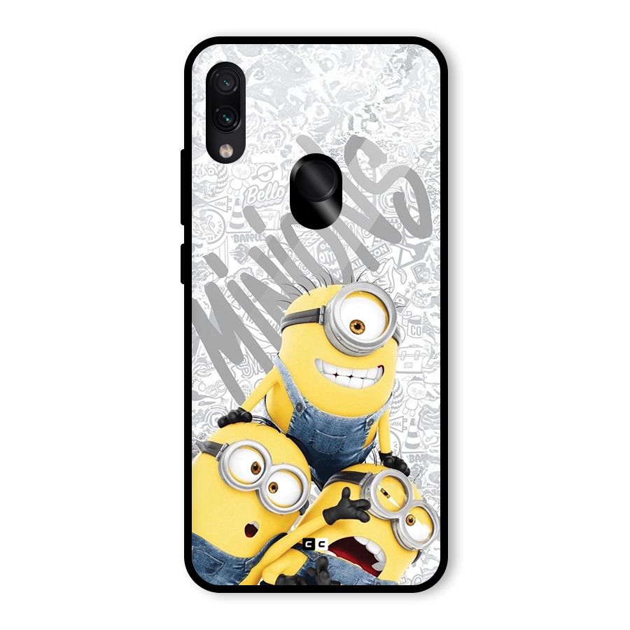 Minions Typo Glass Back Case for Redmi Note 7