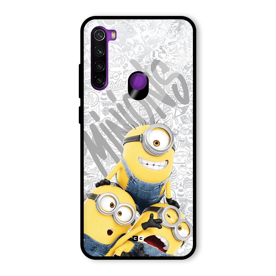 Minions Typo Glass Back Case for Redmi Note 8