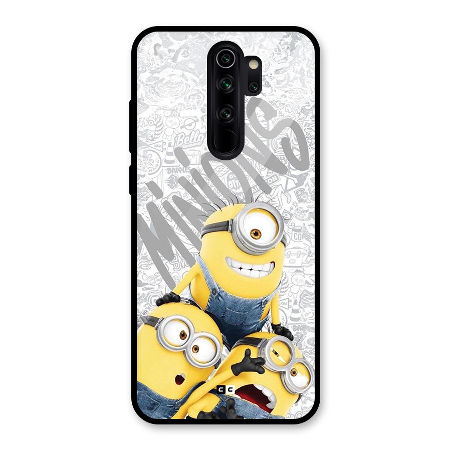 Minions Typo Glass Back Case for Redmi Note 8 Pro