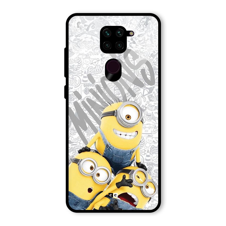 Minions Typo Glass Back Case for Redmi Note 9