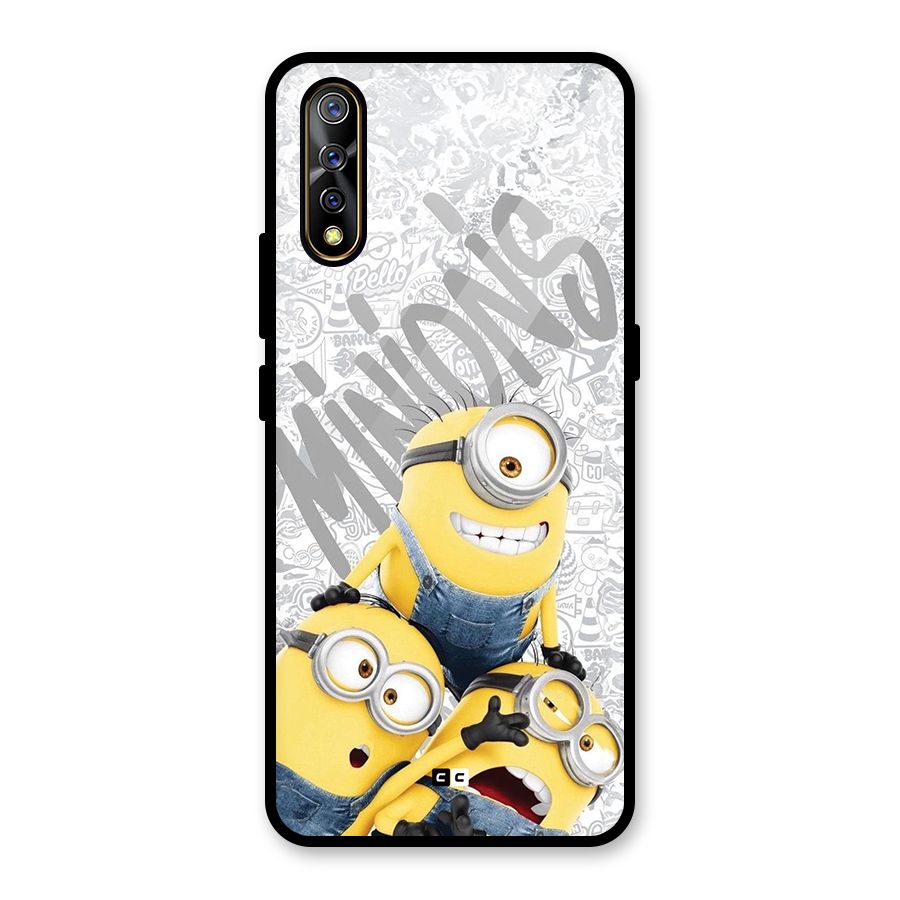 Minions Typo Glass Back Case for Vivo S1