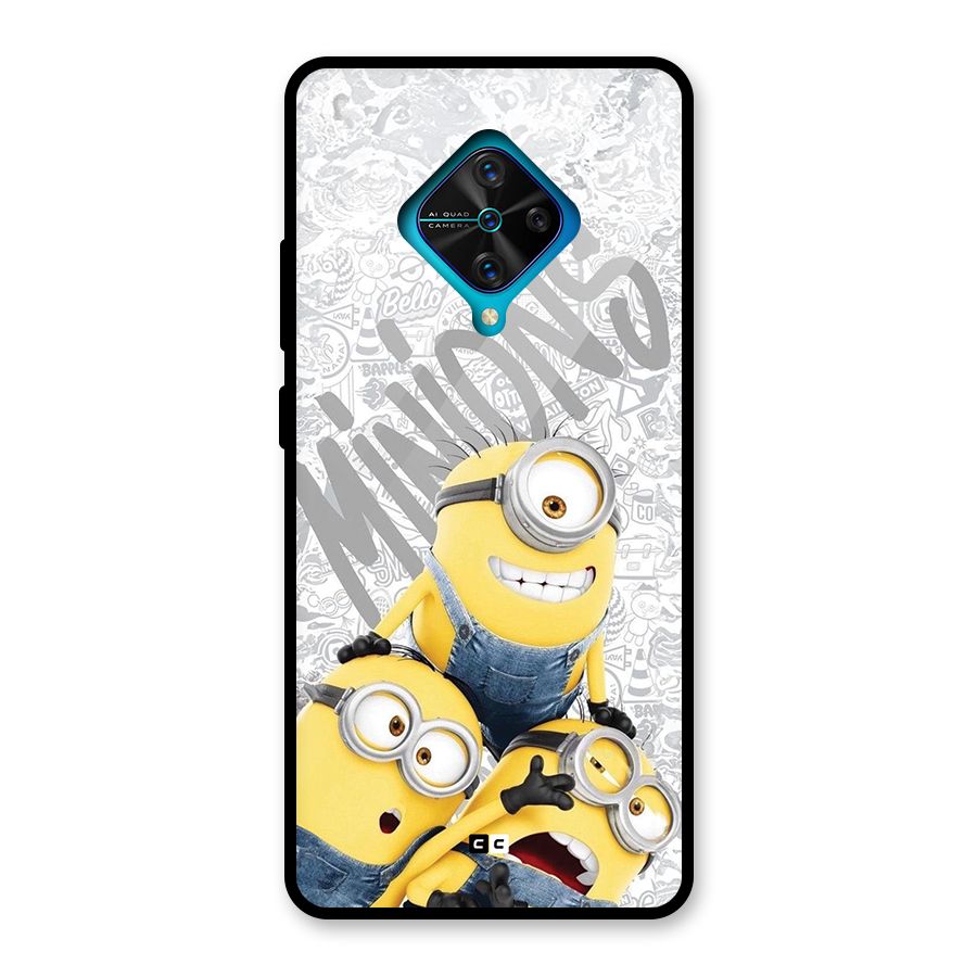Minions Typo Glass Back Case for Vivo S1 Pro