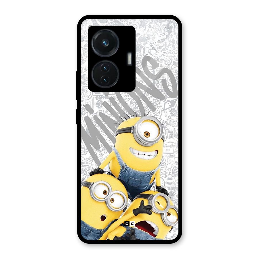 Minions Typo Glass Back Case for Vivo T1 44W
