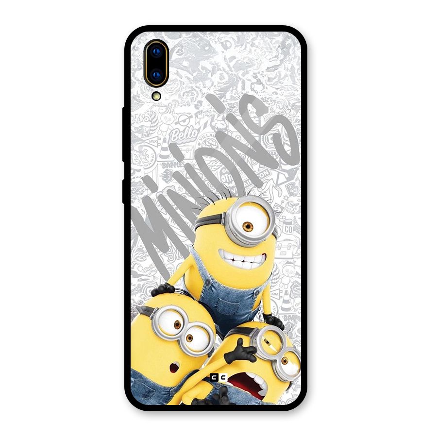 Minions Typo Glass Back Case for Vivo V11 Pro