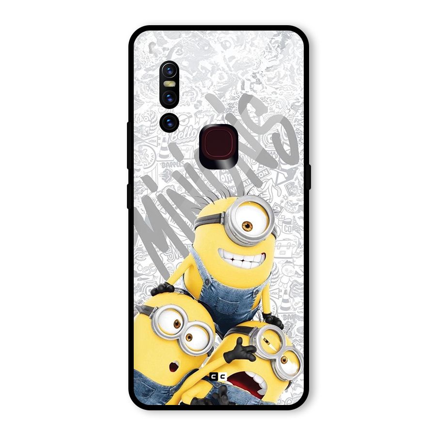 Minions Typo Glass Back Case for Vivo V15