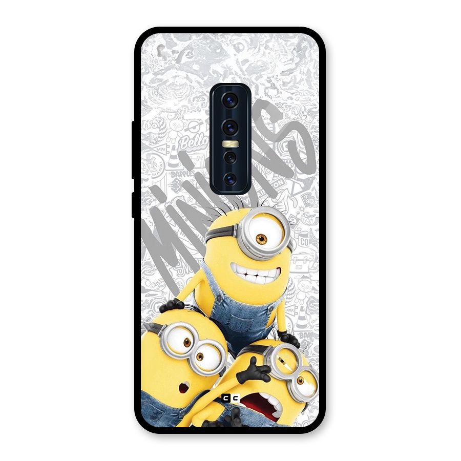 Minions Typo Glass Back Case for Vivo V17 Pro