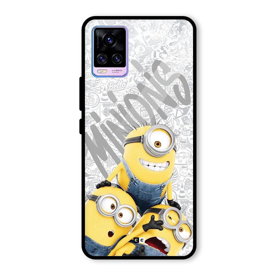 Minions Typo Glass Back Case for Vivo V20 Pro