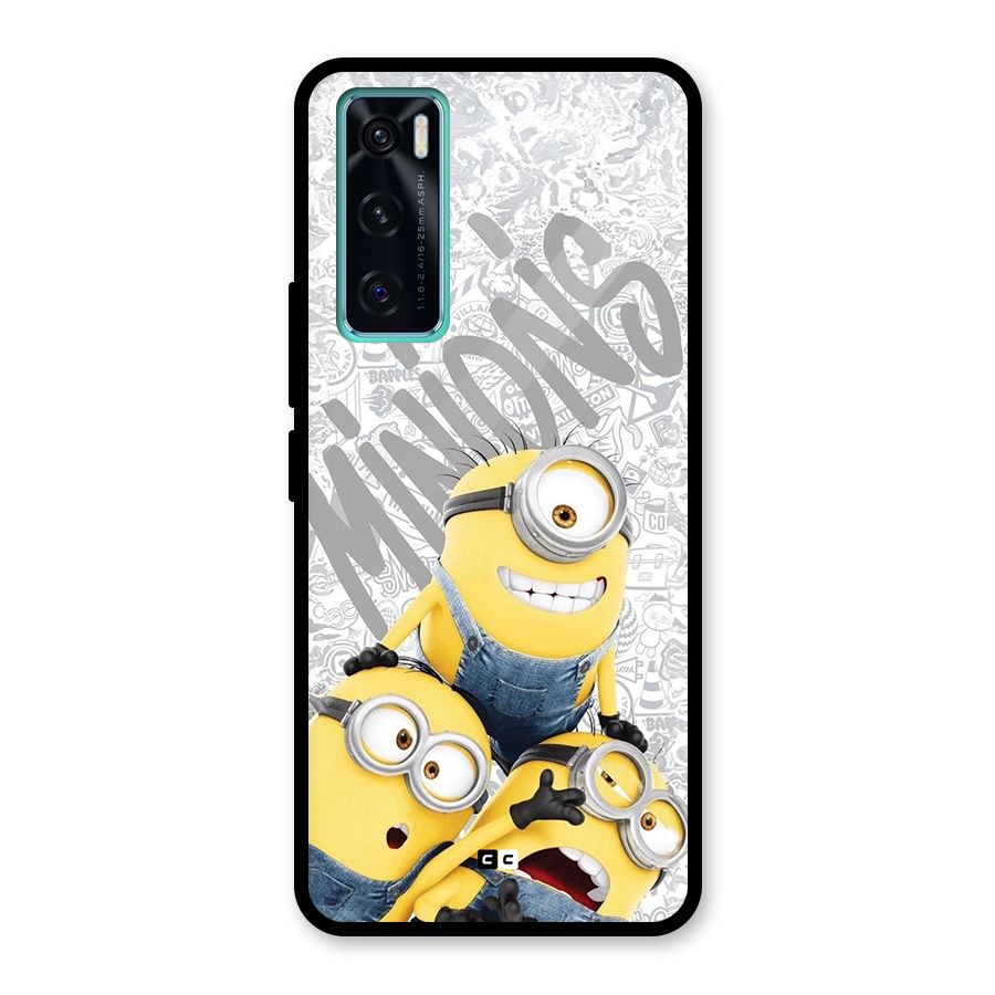 Minions Typo Glass Back Case for Vivo V20 SE