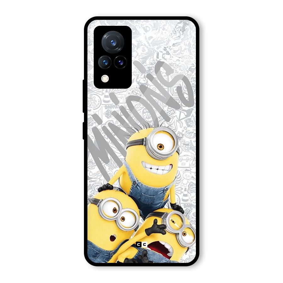 Minions Typo Glass Back Case for Vivo V21 5G