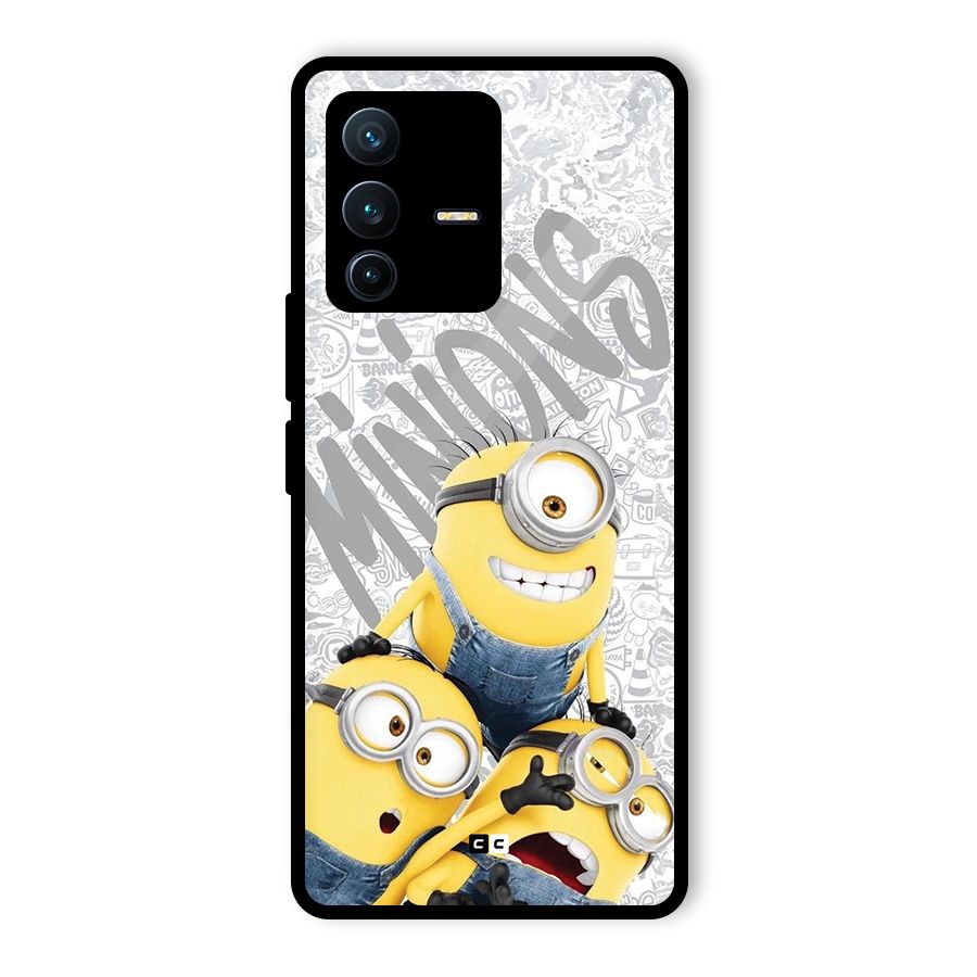 Minions Typo Glass Back Case for Vivo V23 Pro