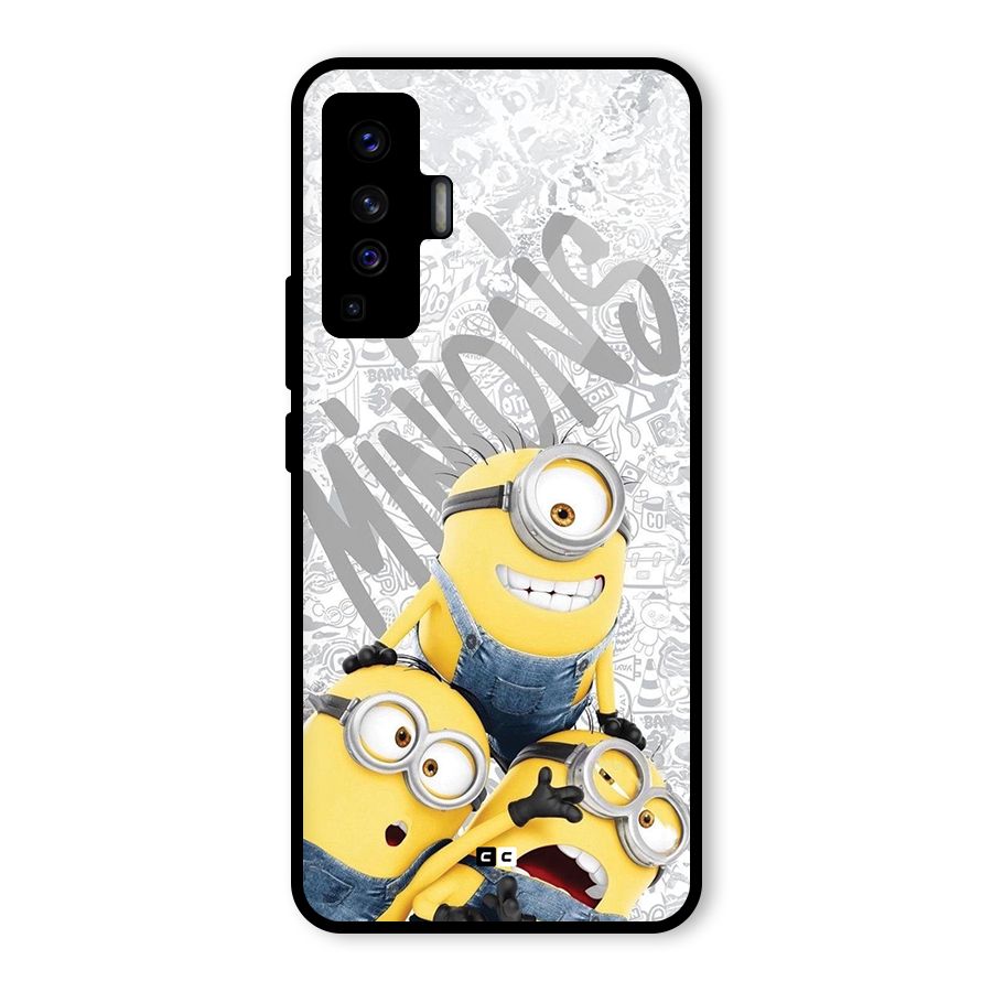 Minions Typo Glass Back Case for Vivo X50