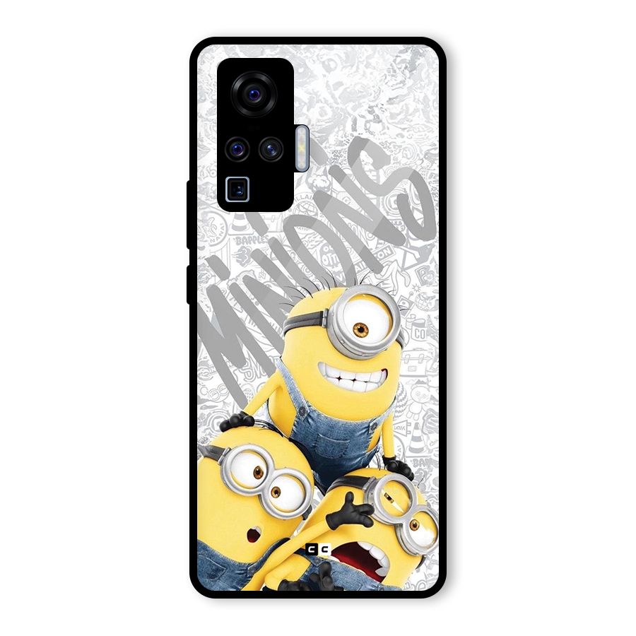 Minions Typo Glass Back Case for Vivo X50 Pro