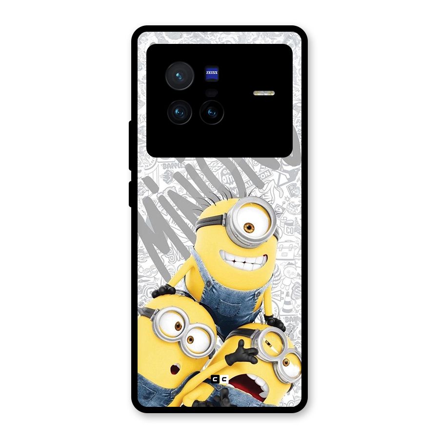 Minions Typo Glass Back Case for Vivo X80