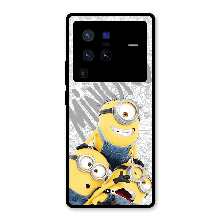 Minions Typo Glass Back Case for Vivo X80 Pro
