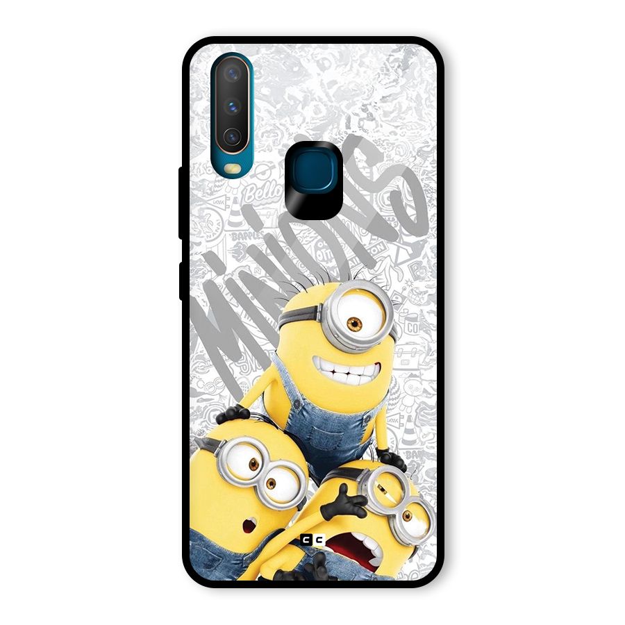 Minions Typo Glass Back Case for Vivo Y15