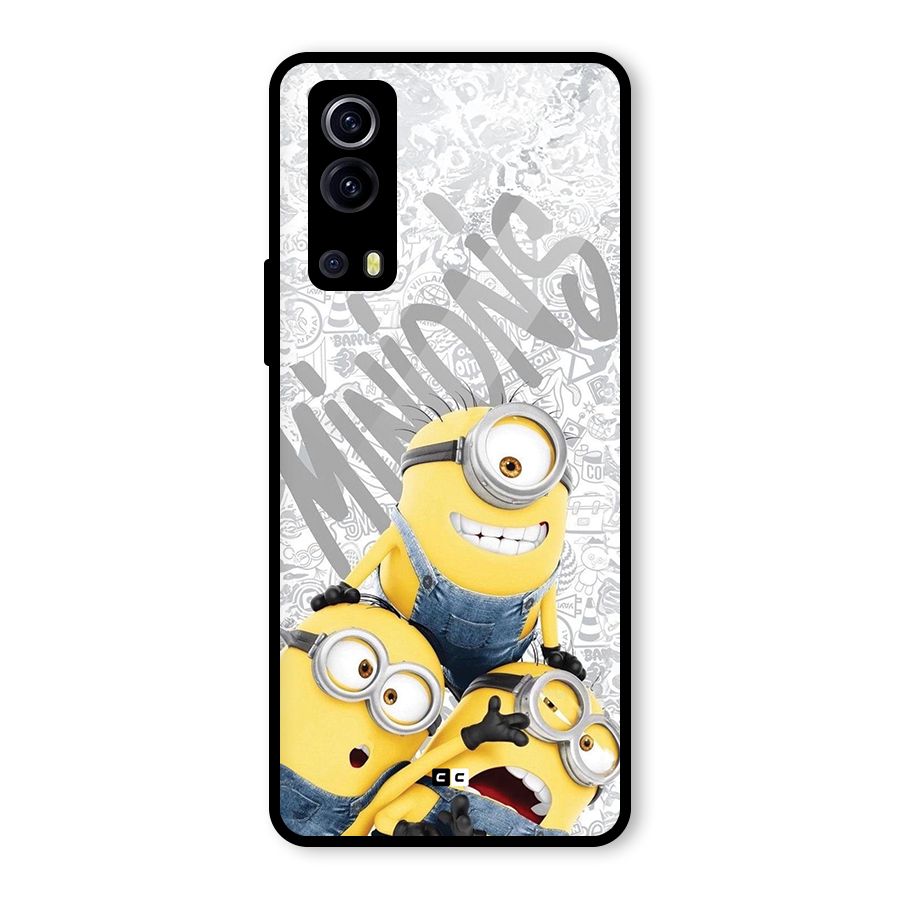 Minions Typo Glass Back Case for Vivo iQOO Z3