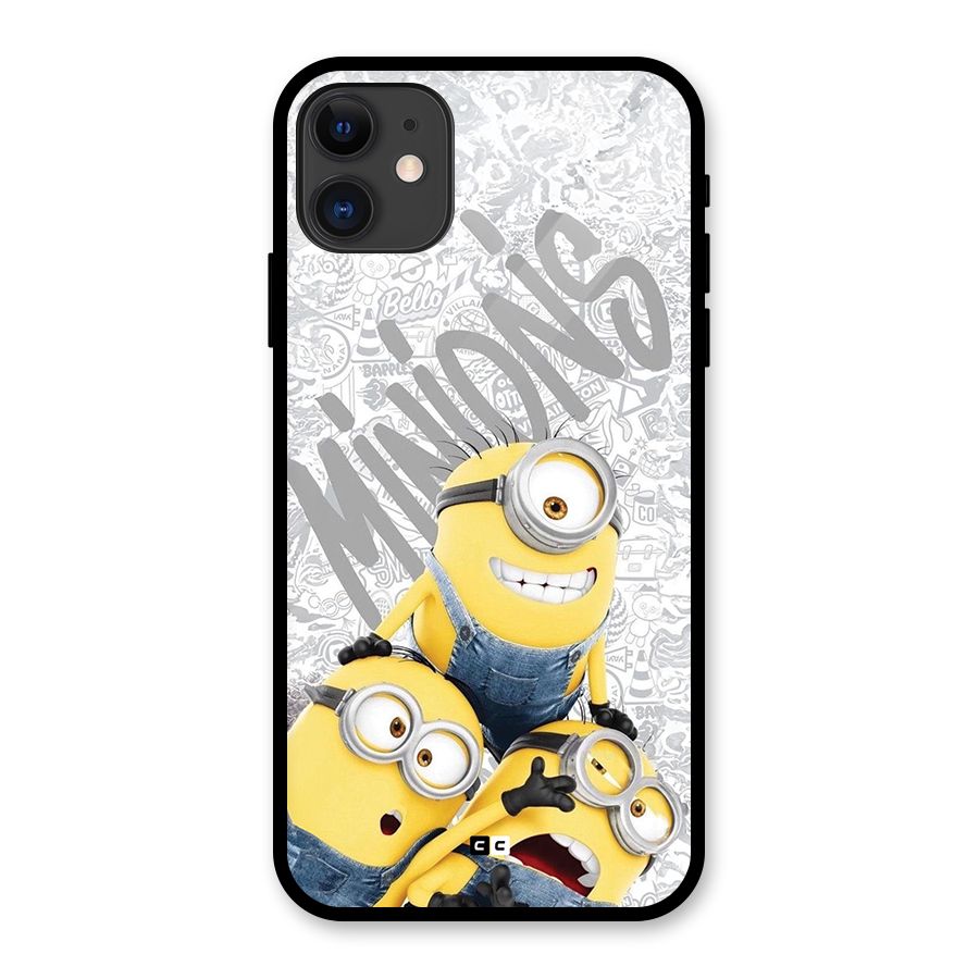 Minions Typo Glass Back Case for iPhone 11