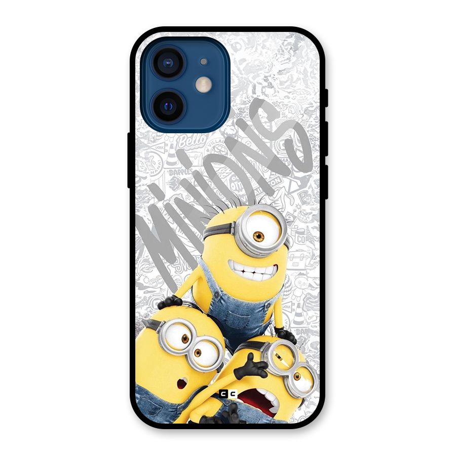 Minions Typo Glass Back Case for iPhone 12 Mini