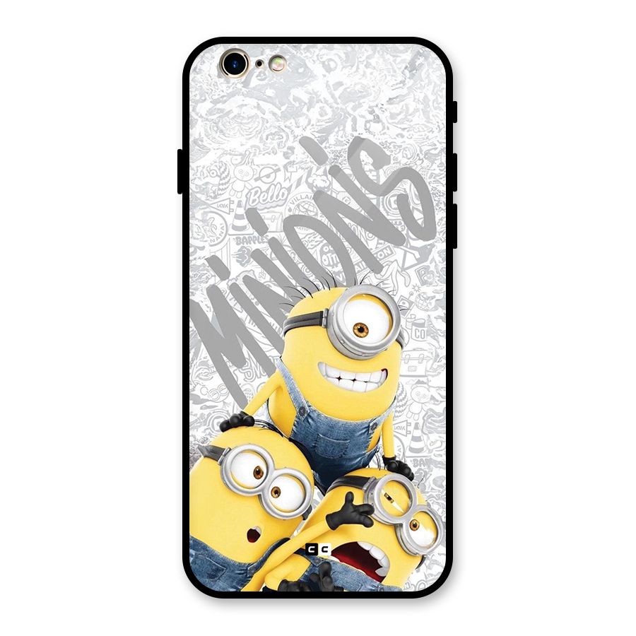 Minions Typo Glass Back Case for iPhone 6 6S