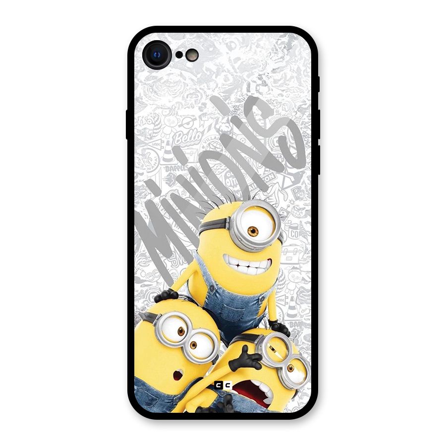 Minions Typo Glass Back Case for iPhone 7