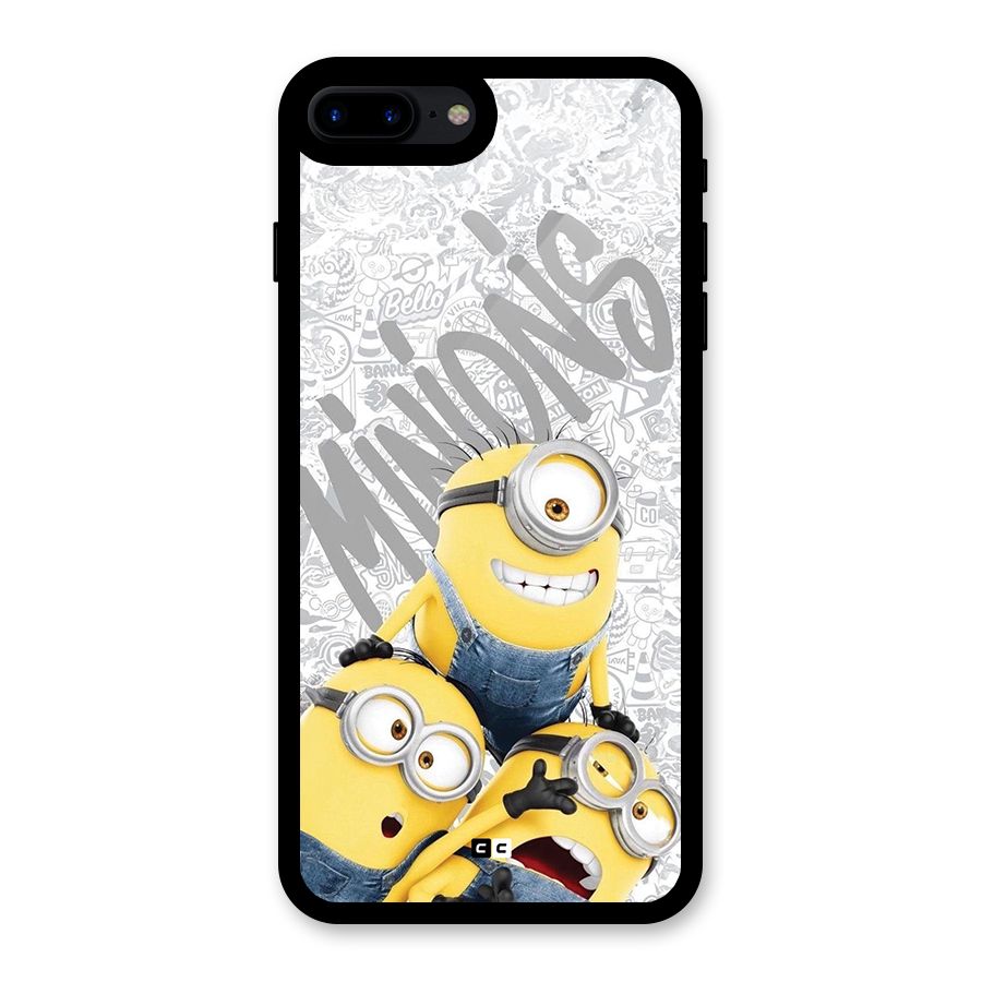 Minions Typo Glass Back Case for iPhone 7 Plus