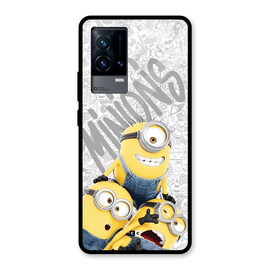 Minions Typo Glass Back Case for iQOO 9 5G