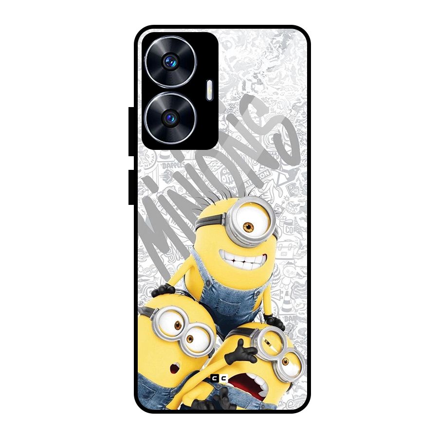 Minions Typo Glass Back Case for realme C55