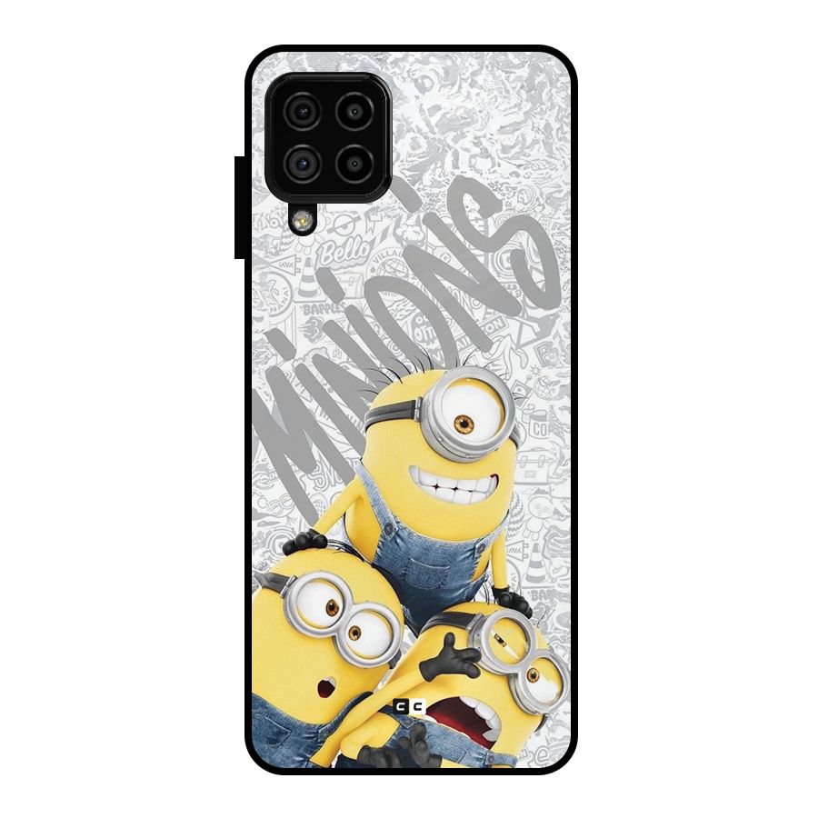 Minions Typo Metal Back Case for Galaxy A22 4G