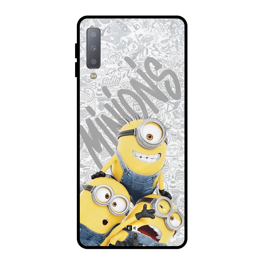 Minions Typo Metal Back Case for Galaxy A7 (2018)