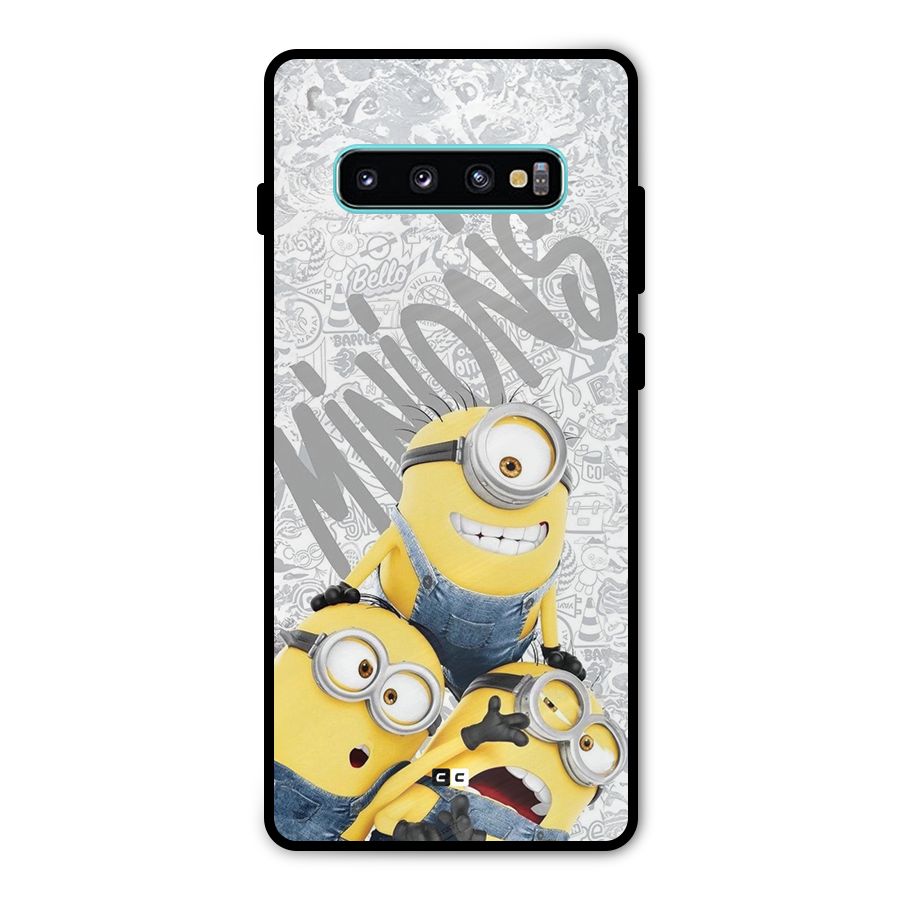 Minions Typo Metal Back Case for Galaxy S10 Plus