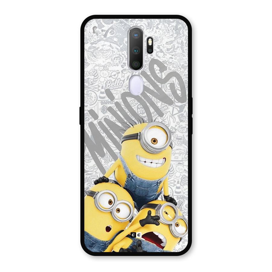 Minions Typo Metal Back Case for Oppo A9 (2020)