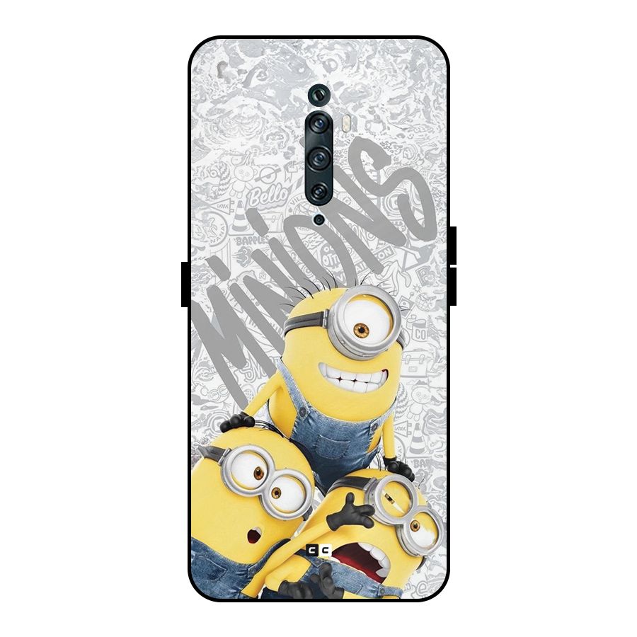 Minions Typo Metal Back Case for Oppo Reno2 Z