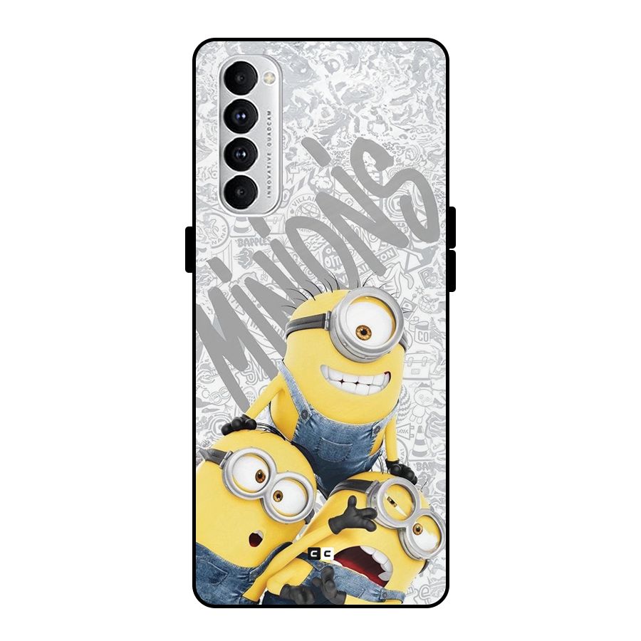Minions Typo Metal Back Case for Oppo Reno4 Pro