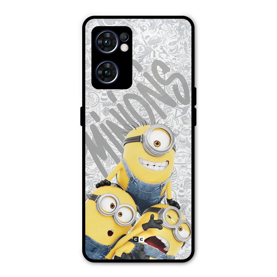 Minions Typo Metal Back Case for Oppo Reno7 5G