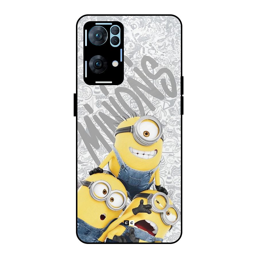 Minions Typo Metal Back Case for Oppo Reno7 Pro 5G