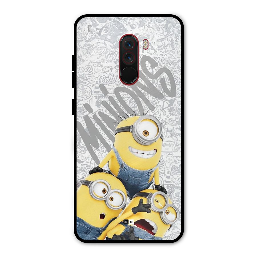Minions Typo Metal Back Case for Poco F1