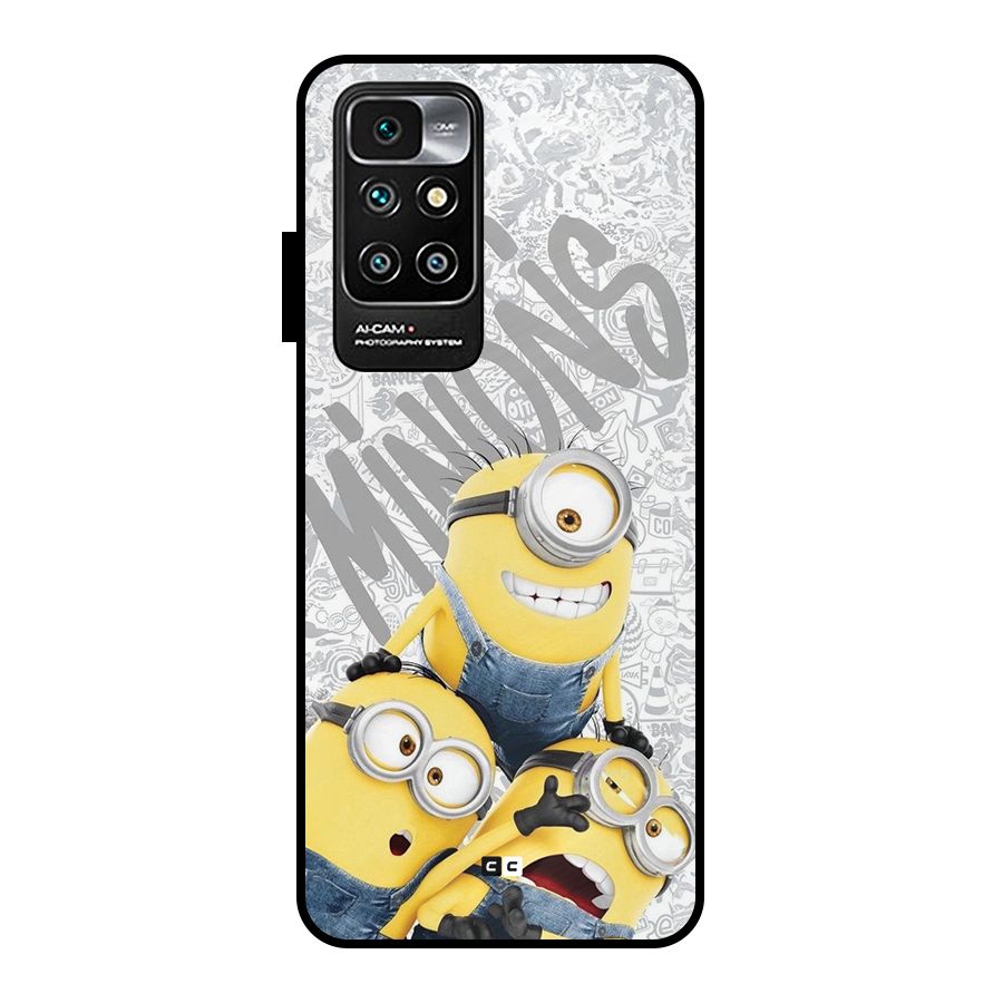 Minions Typo Metal Back Case for Redmi 10 Prime