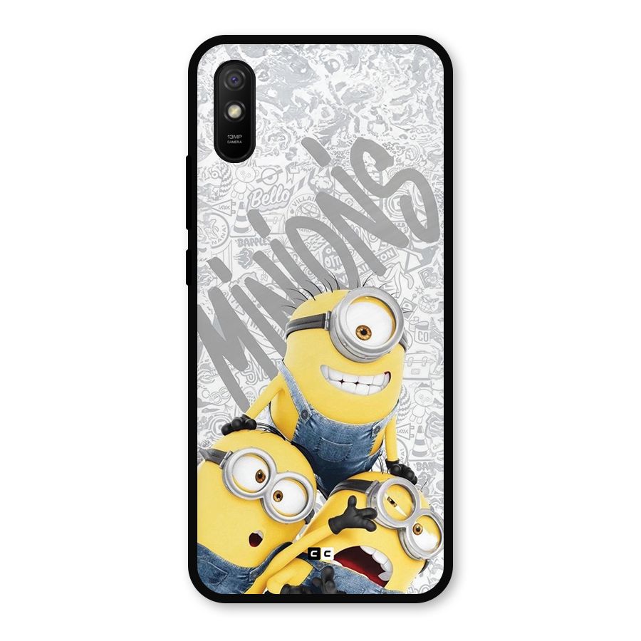 Minions Typo Metal Back Case for Redmi 9a