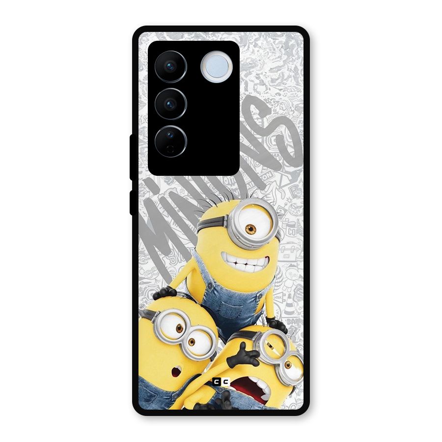 Minions Typo Metal Back Case for Vivo V27 Pro