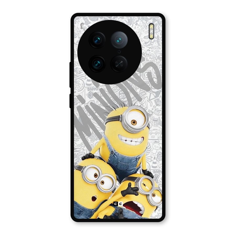 Minions Typo Metal Back Case for Vivo X90 Pro