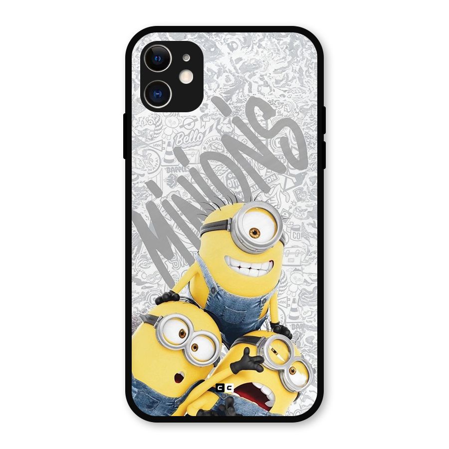 Minions Typo Metal Back Case for iPhone 11